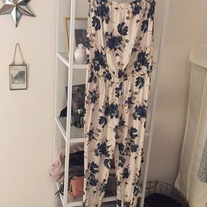 Aritzia TABATA printed strapless jumpsuit